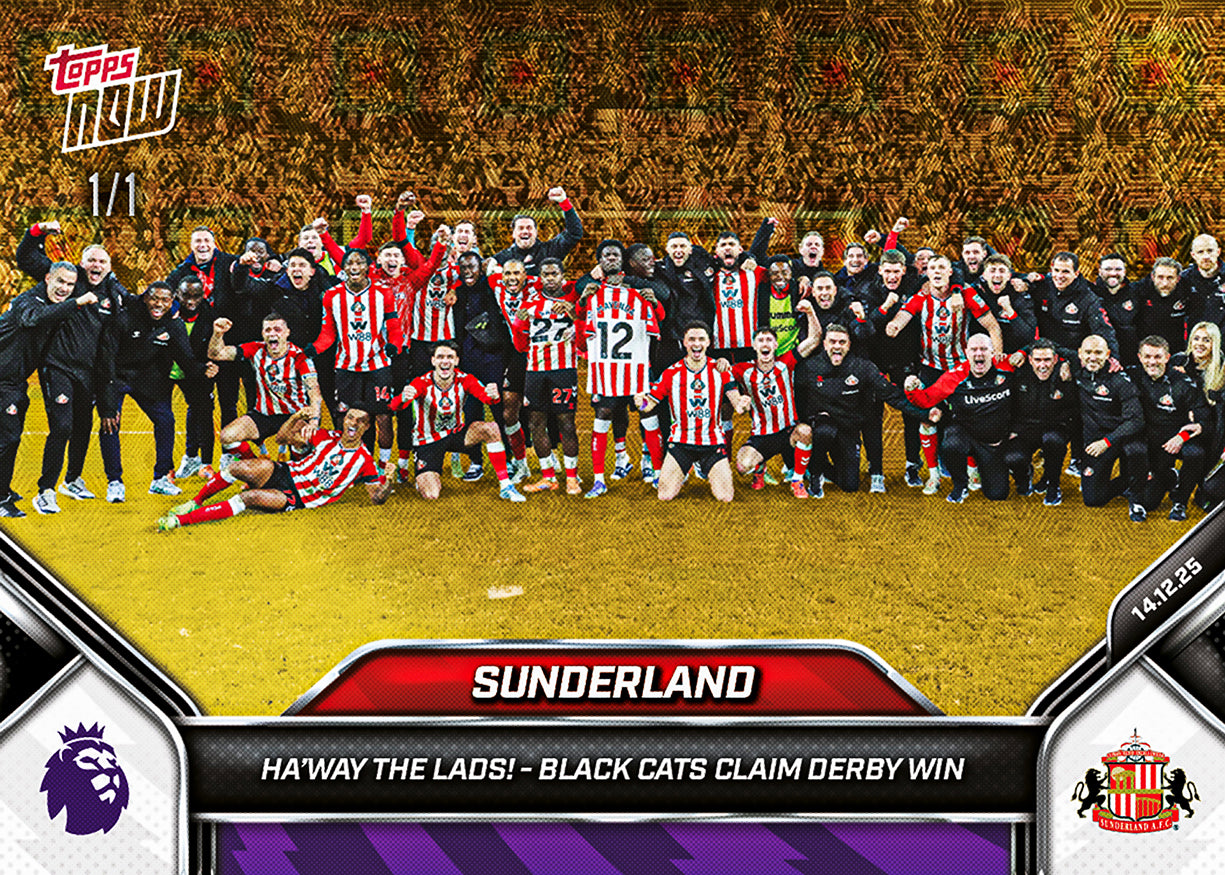Alternative view of Sunderland - 2025-26 Premier League Topps NOW - Card 82 - PR: 955