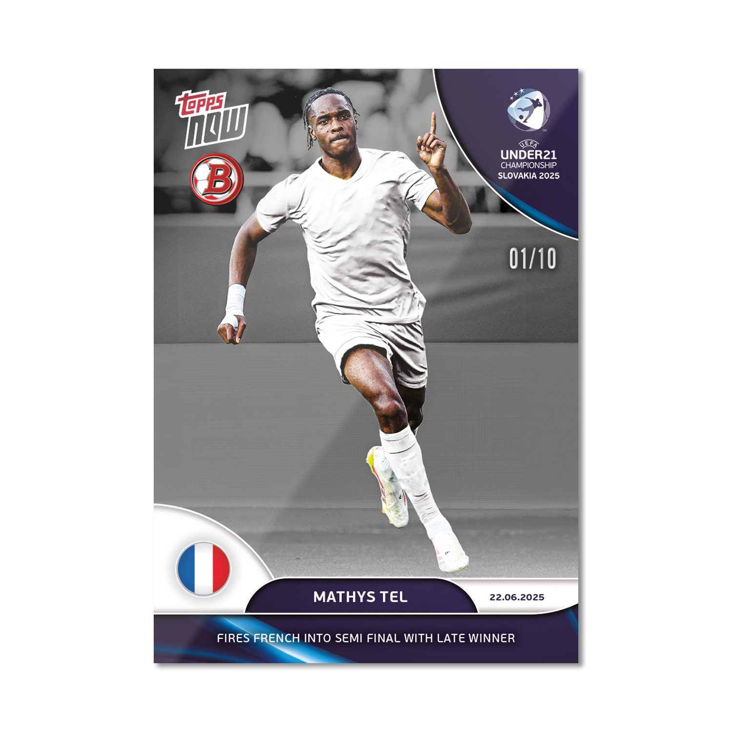 Mathys Tel - 2025 UEFA Euro U-21 Topps NOW - Card 9 - PR: 126 - Image 4