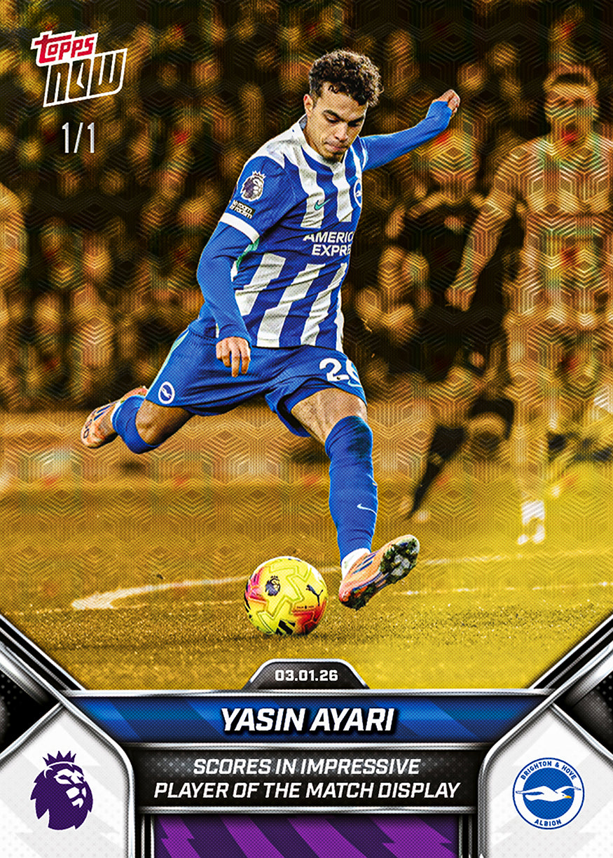 Alternative view of Yasin Ayari - 2025-26 Premier League Topps NOW - Card 98 - PR: 194