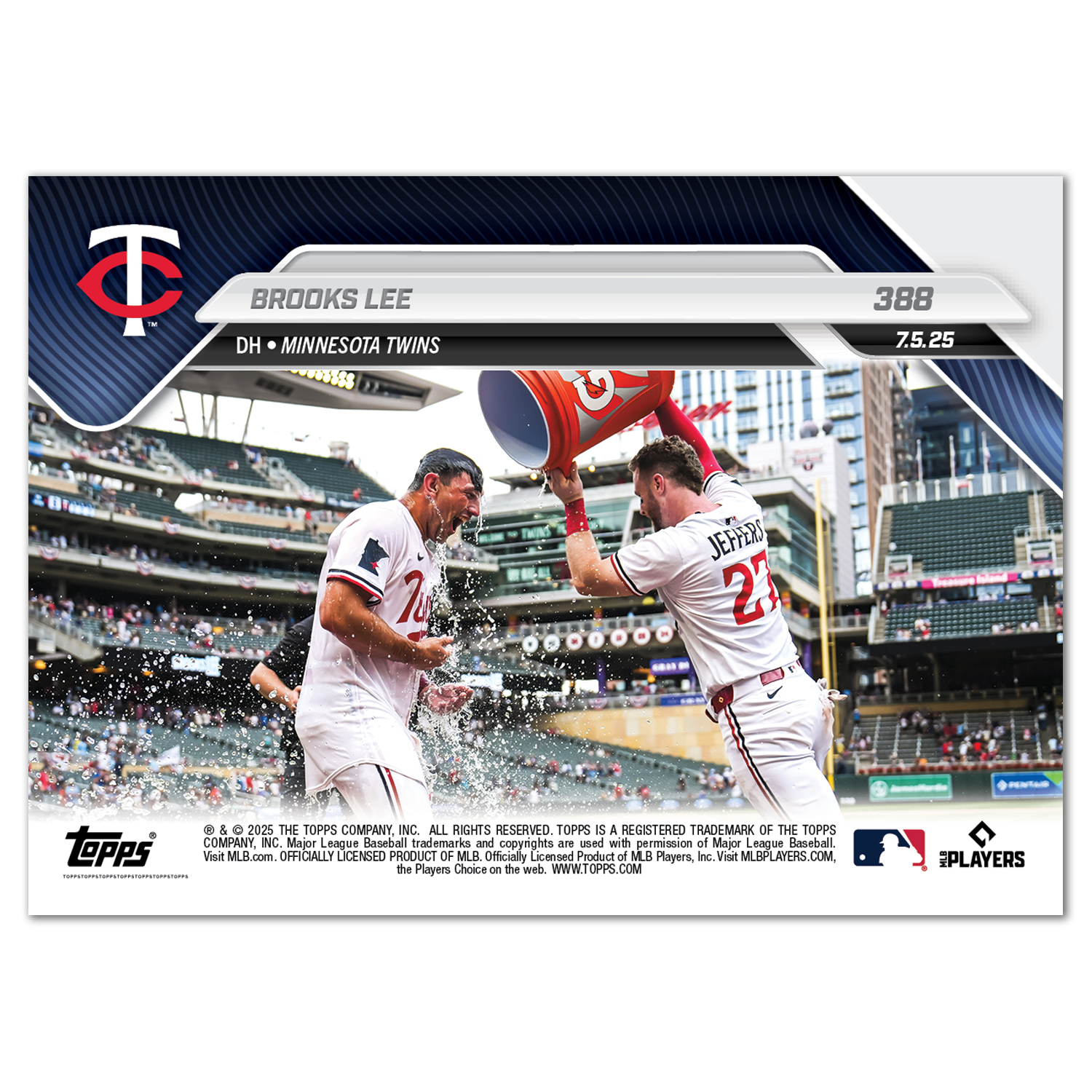 Brooks Lee - 2025 MLB Topps NOW - Card 388 - PR: 710 - Image 2