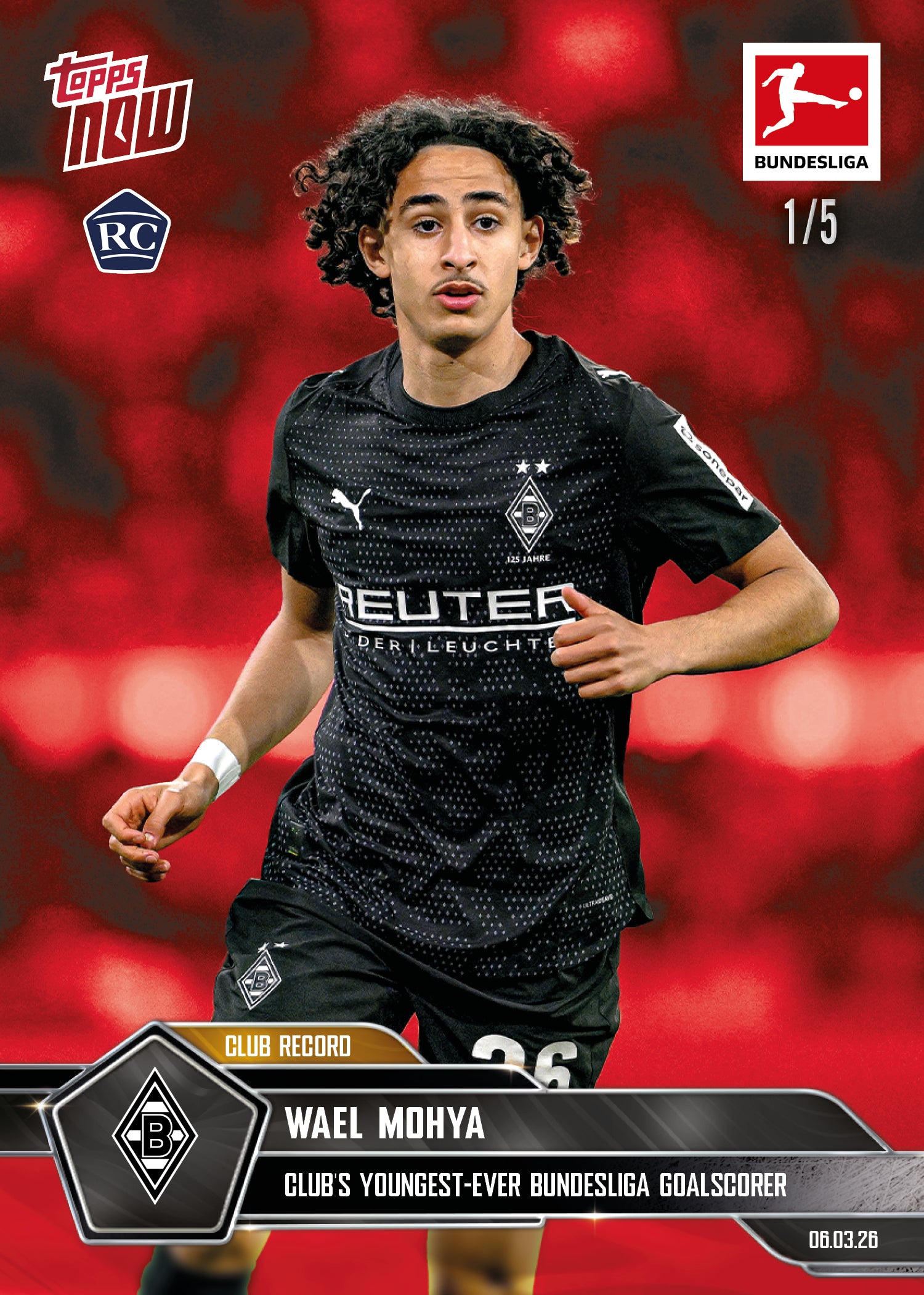 Wael Mohya - 2025-26 Bundesliga Topps NOW - Card 140 - PR:1005 - Image 3
