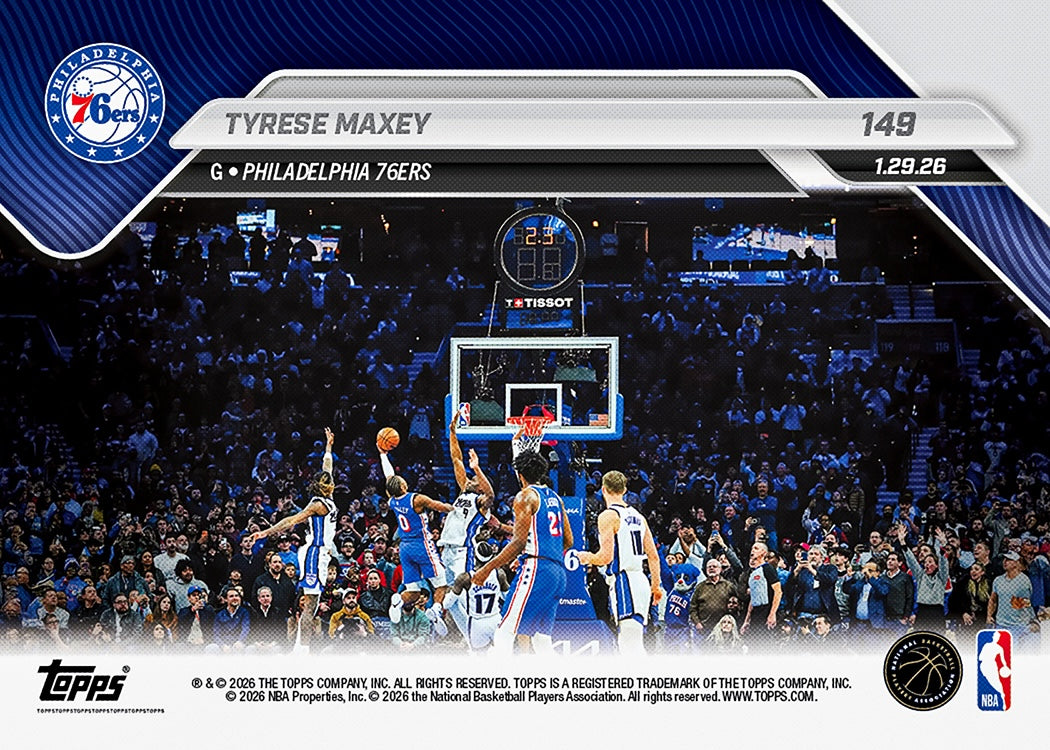 Tyrese Maxey - 2025-26 NBA Topps NOW - Card 149 - PR: 983 - Image 2