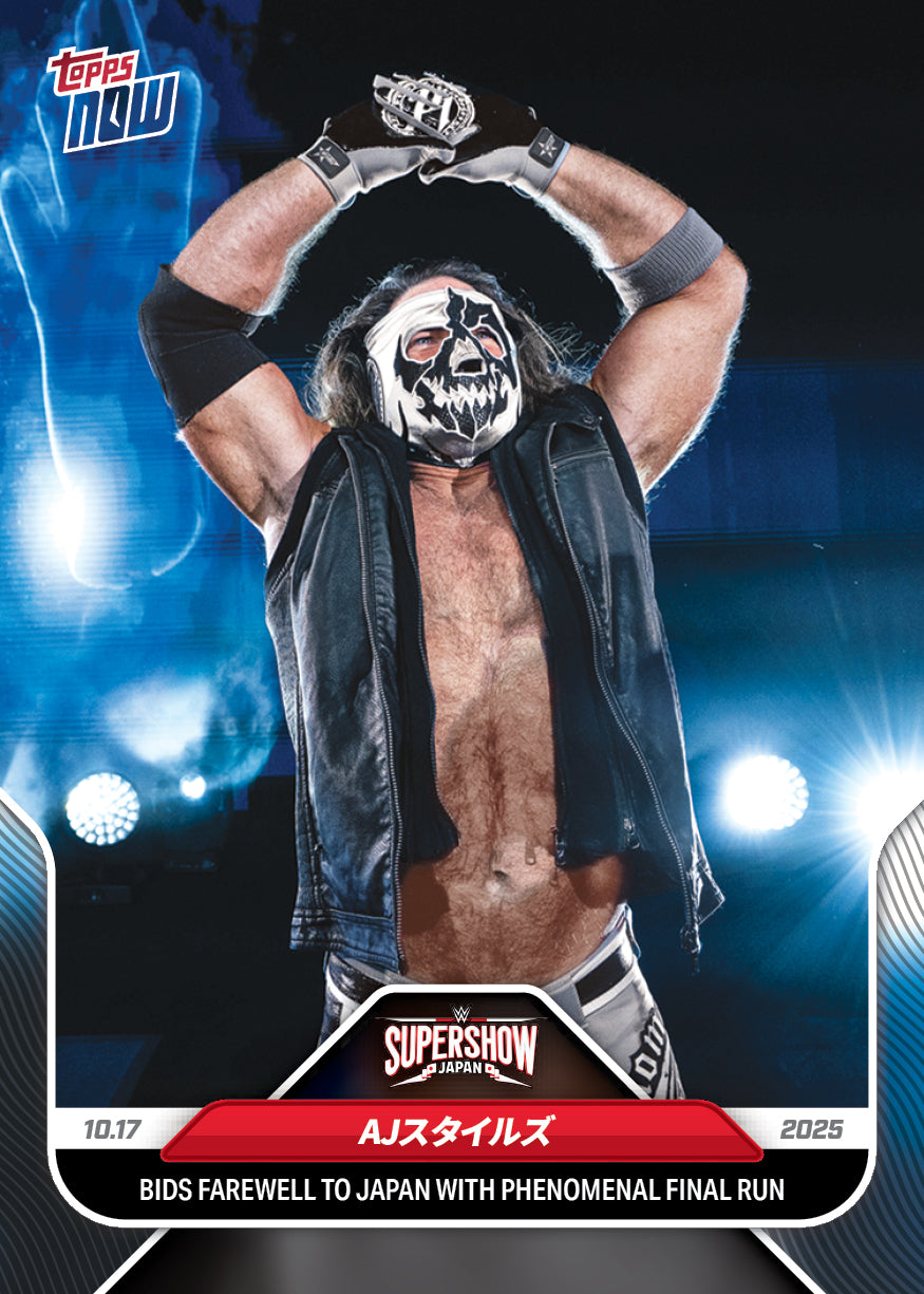 Alternative view of AJ Styles - 2025 WWE Topps NOW - Card 110 - PR: 839