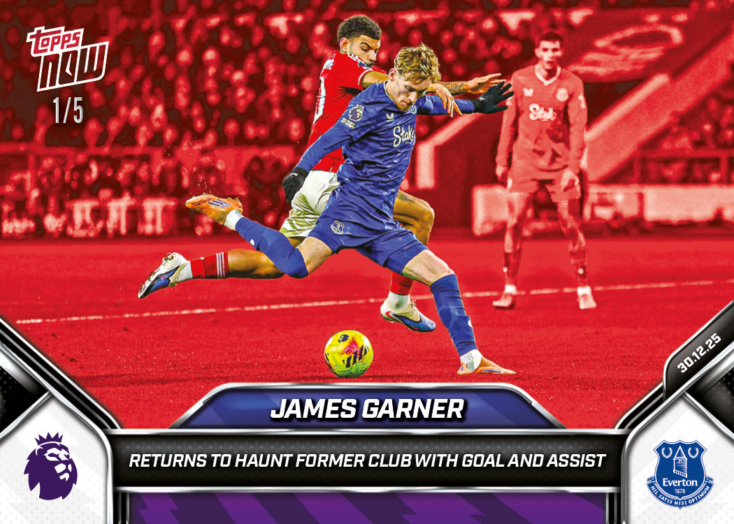 James Garner - 2025-26 Premier League Topps NOW - Card 94 - PR: 186 - Image 3