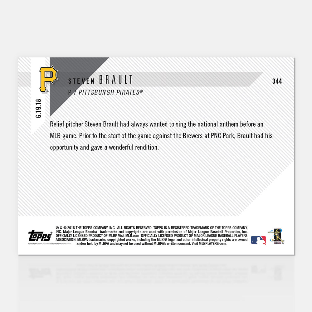 Steven Brault - 06/19/2018 TOPPS NOW Card 344 - Print Run: 221 - Image 2