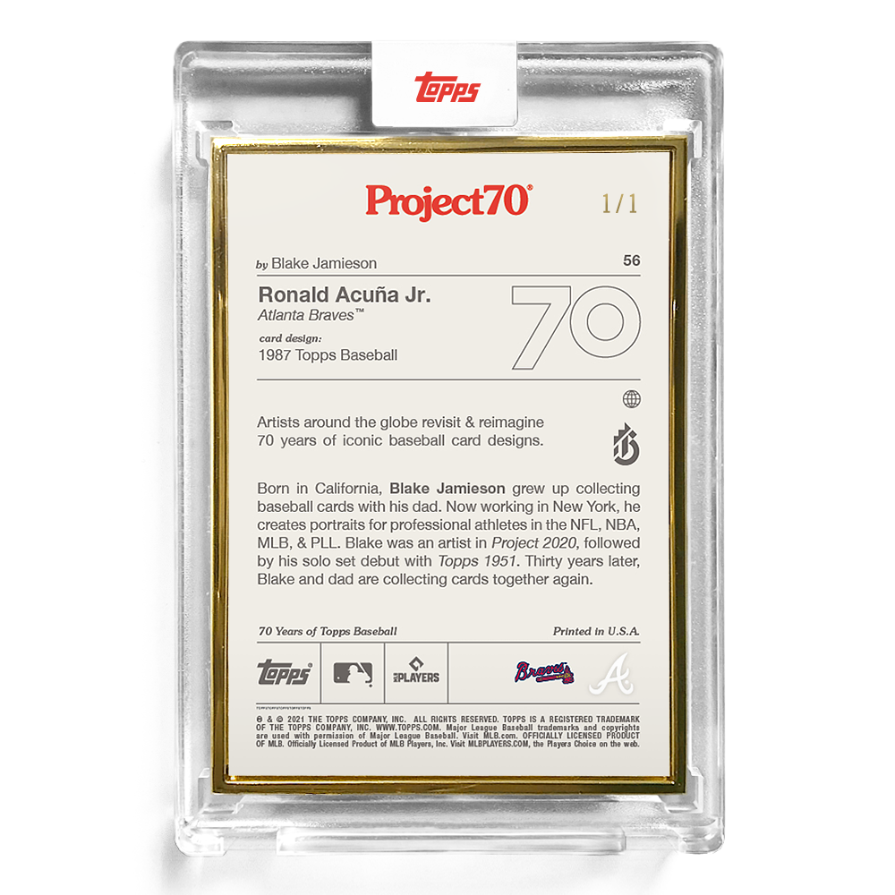 Topps Project70 Card 56 - 1987 Ronald Acuna Jr. by Blake Jamieson - Print Run: 6111 - Image 5