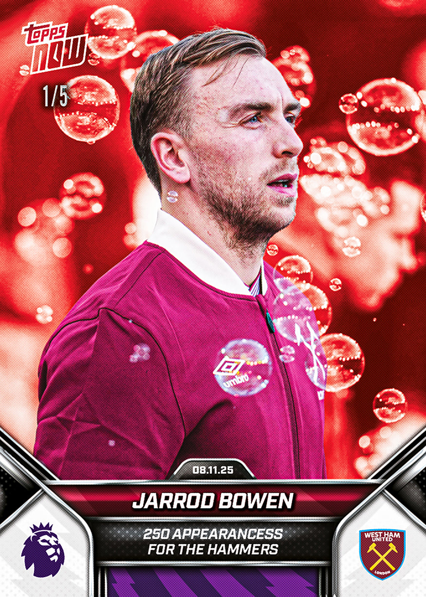 Jarrod Bowen - 2025-26 Premier League Topps NOW - Card 53 - PR: 467 - Image 3