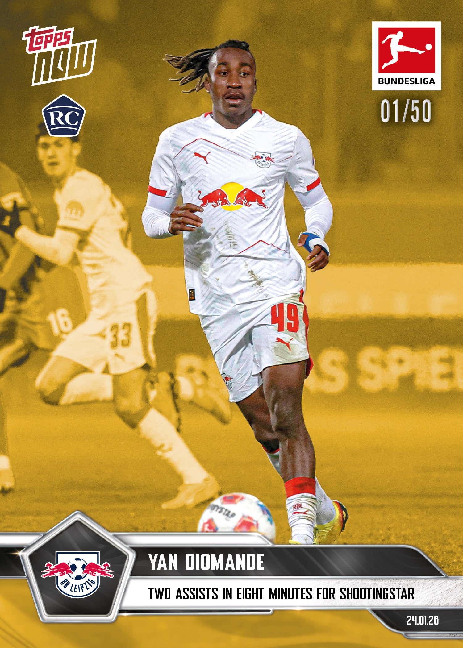 Yan Diomande - 2025-26 Bundesliga Topps NOW - Card 109 - PR: 1629 - Image 6