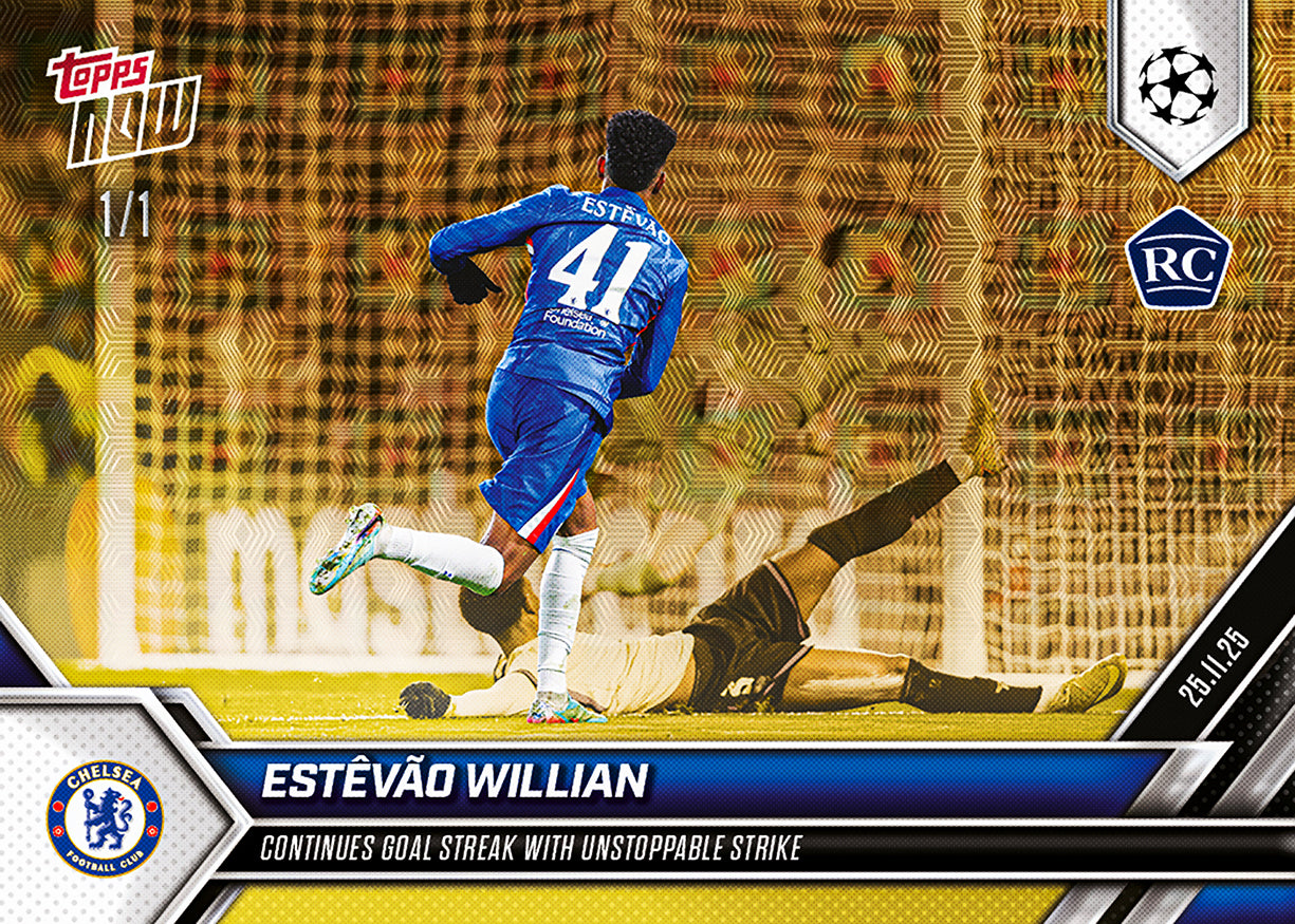 Estêvão Willian - 2025-26 UCL Topps NOW - Card 52 - PR: 7977 - Image 2