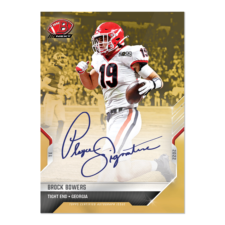 On-Card Auto # to 1 - Brock Bowers - 2022 Bowman NEXT TOPPS NOW Football Card 14F