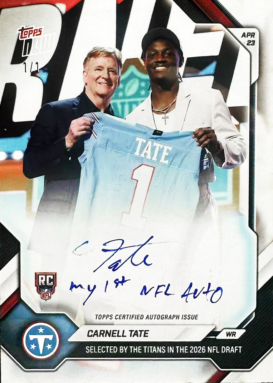 Alternative view of Carnell Tate - 2026 NFL Topps NOW - Card CTAT - PR: 6544