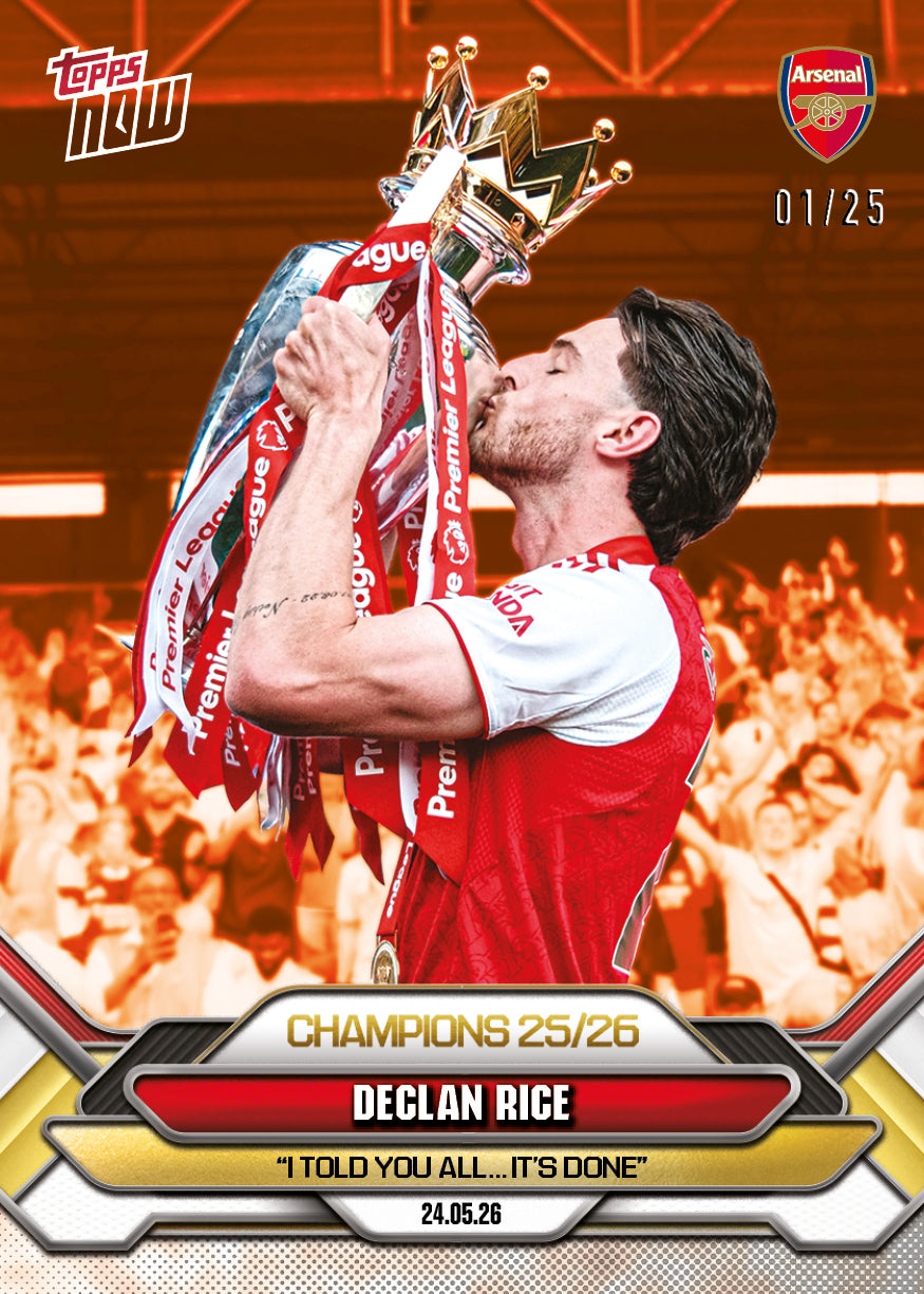 Declan Rice - 2025-26 Arsenal FC Topps NOW - Card 6 - PR: 8975 - Image 6
