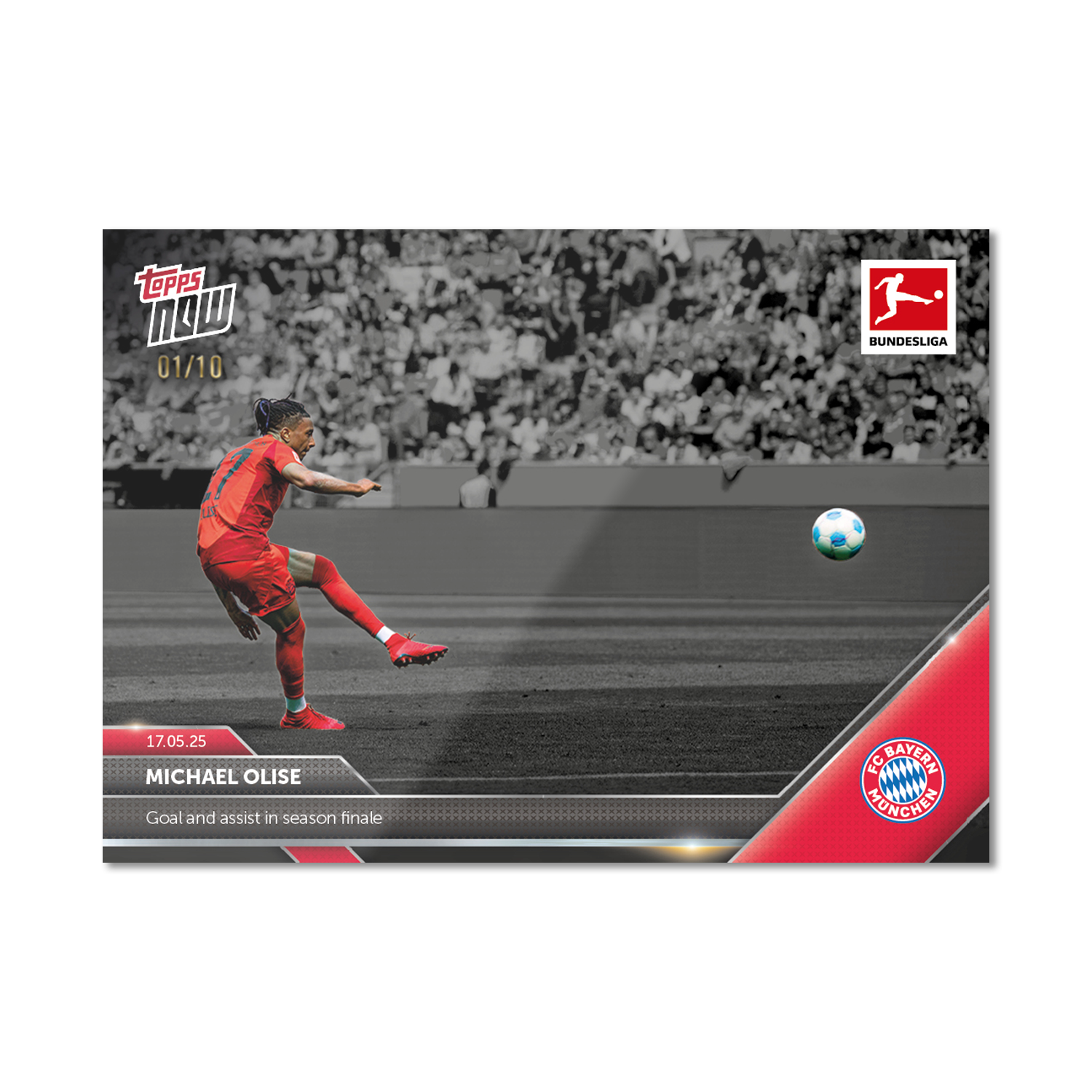 Michael Olise - 2024-25 Bundesliga Topps NOW - Card 193 - PR: 295 - Image 4
