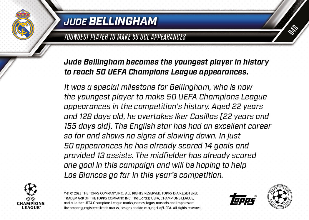 Jude Bellingham - 2025-26 UCL Topps NOW - Card 43 - PR: 1219 - Image 7