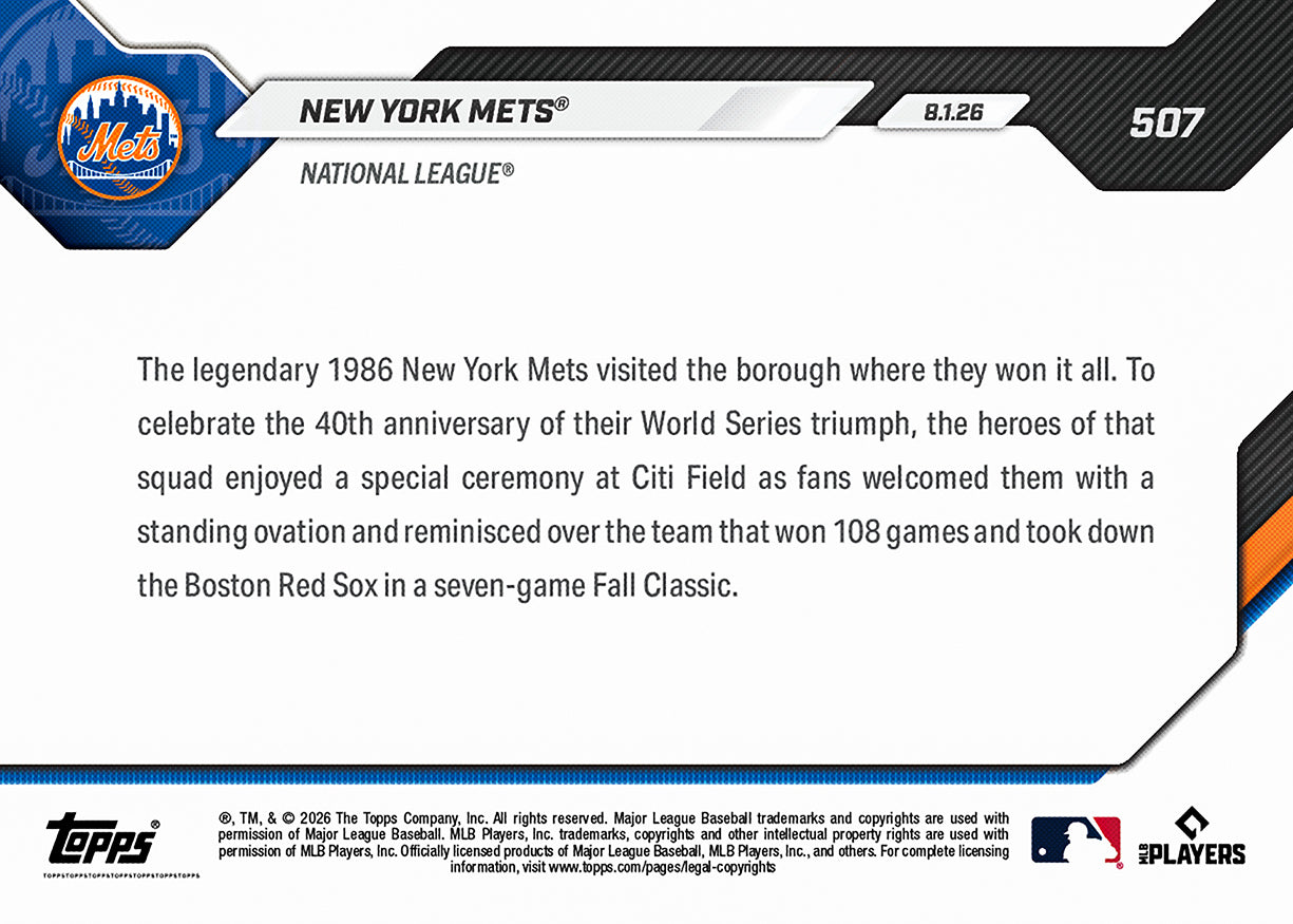 New York Mets - 2026 MLB Topps NOW - Card 507 - PR: 1091 - Image 2