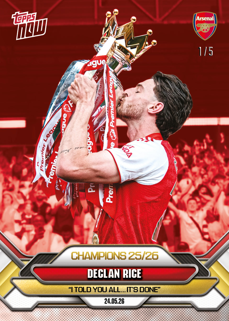 Declan Rice - 2025-26 Arsenal FC Topps NOW - Card 6 - PR: 8975 - Image 4