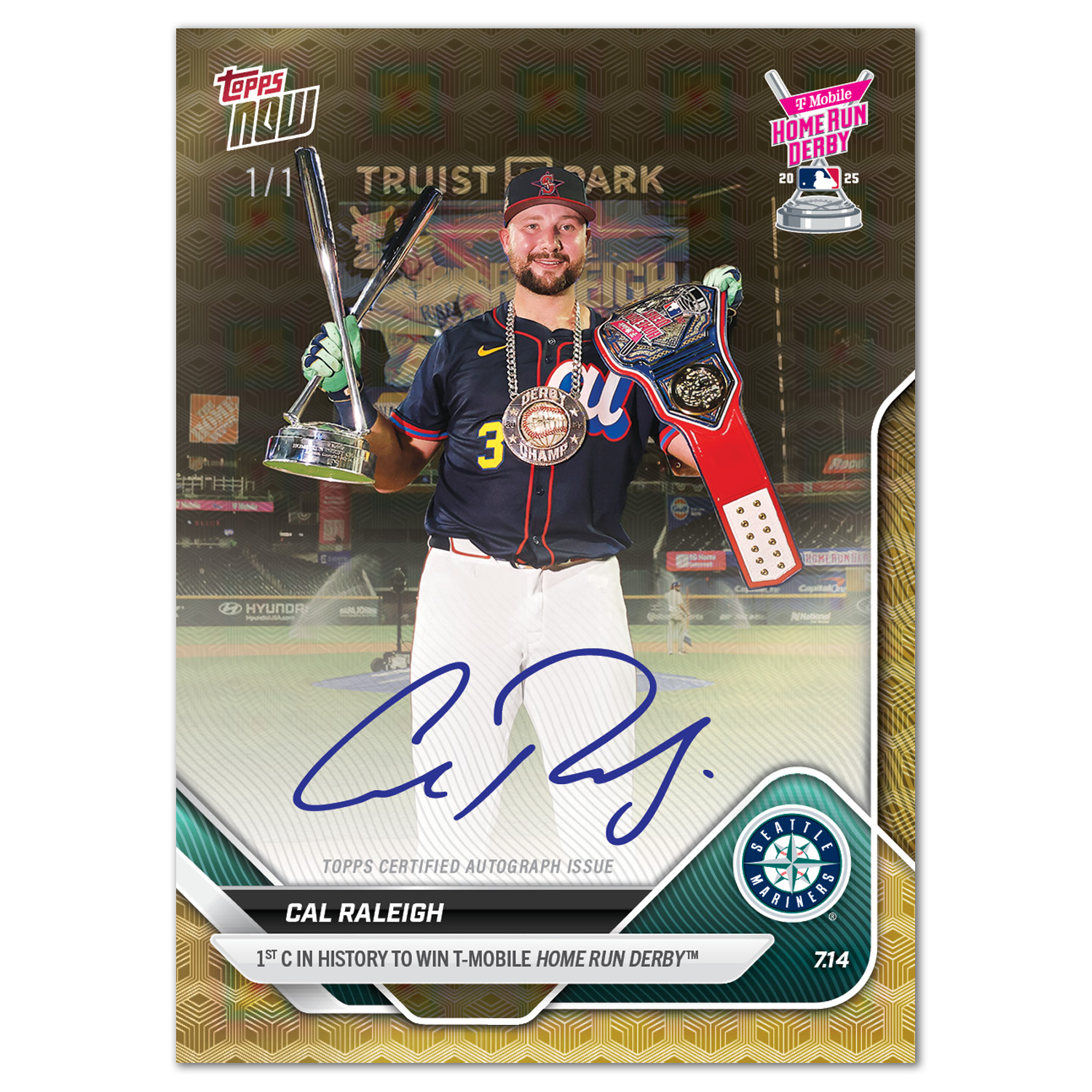 Cal Raleigh - 2025 MLB Topps NOW - Card 427 - LOOK FOR AUTOS - PR: 17,635 - Image 2