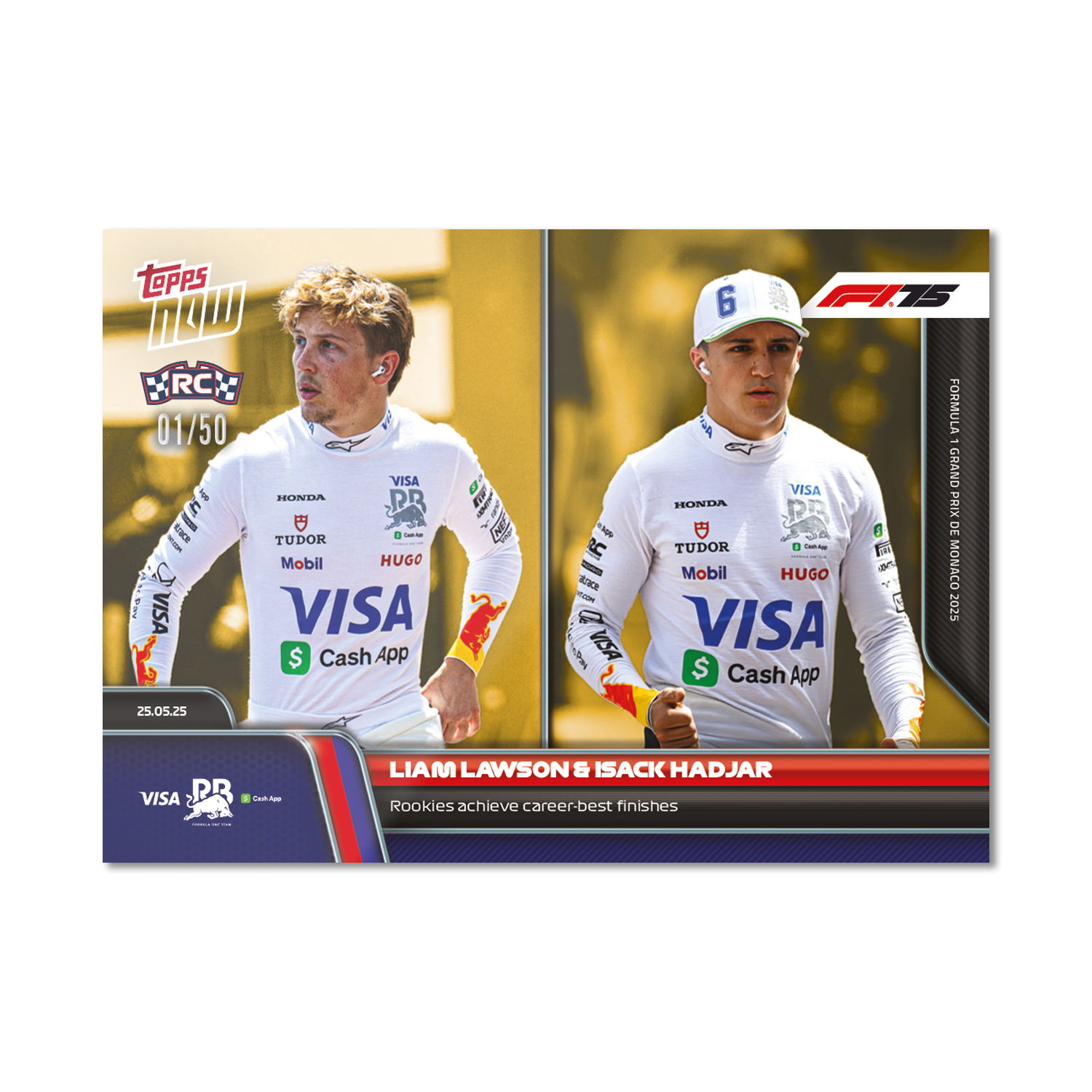 Liam Lawson & Isack Hadjar - 2025 Formula 1 Topps NOW - Card 40 - PR: 991 - Image 6
