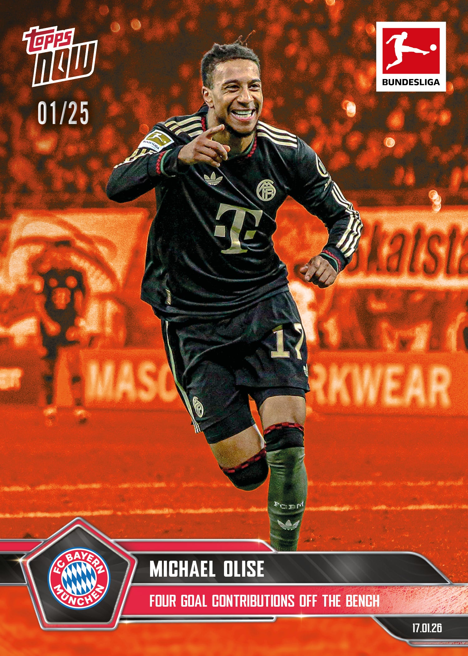 Michael Olise - 2025-26 Bundesliga Topps NOW - Card 103 - PR: 609 - Image 5