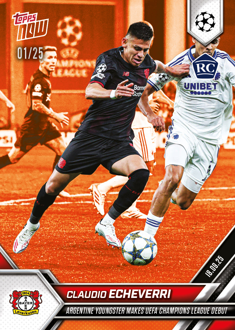 Claudio Echeverri - 2025-26 UCL Topps NOW - Card 22 - PR: 846 - Image 5
