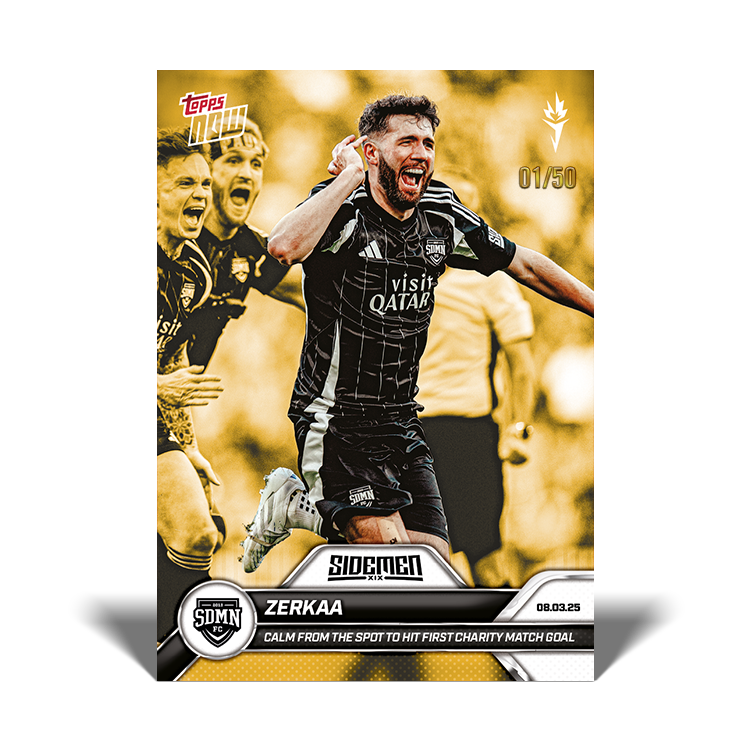 Zerkaa - 2025 Sidemen Charity Match Topps NOW Card 1 - LOOK FOR AUTO - PR: 398 - Image 3
