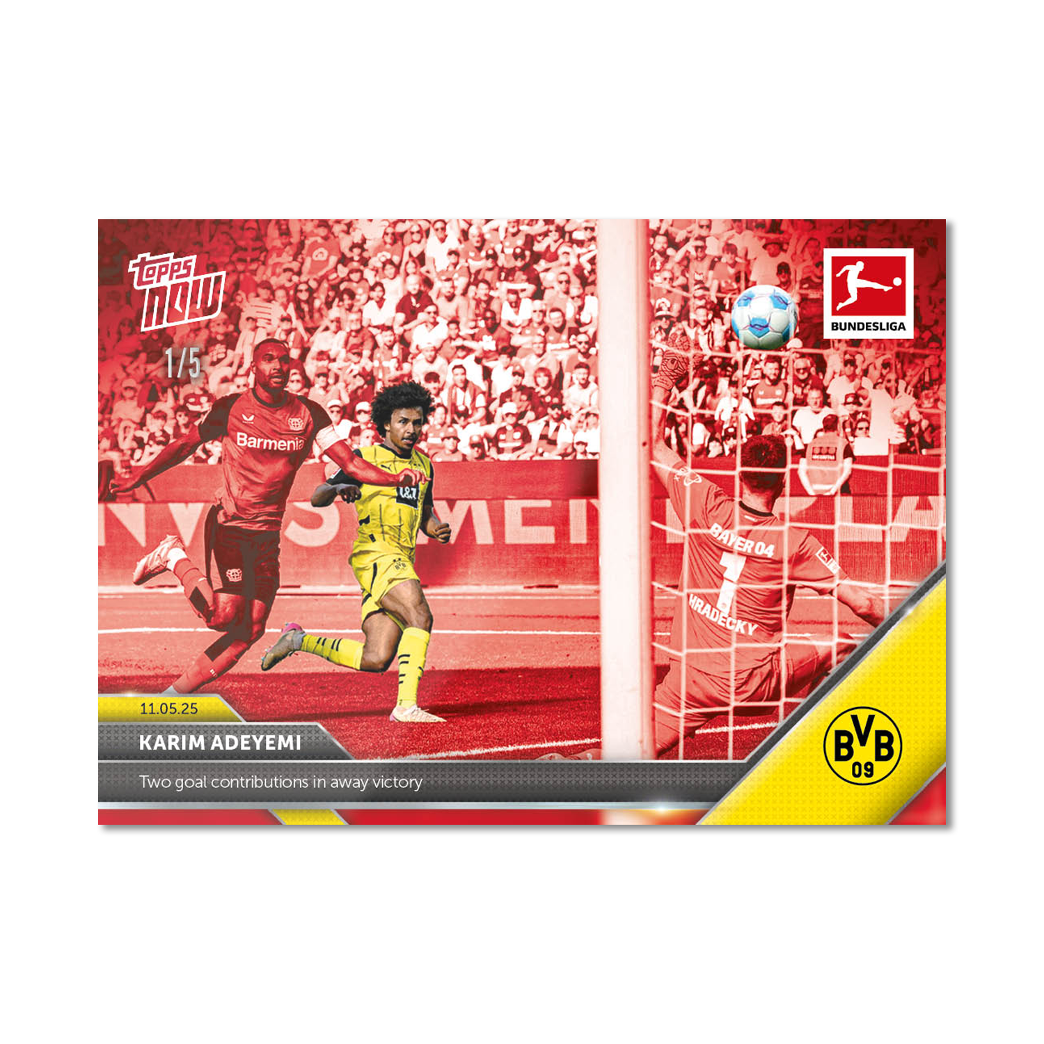 Karim Adeyemi - 2024-25 Bundesliga Topps NOW - Card 185 - PR: 140 - Image 3