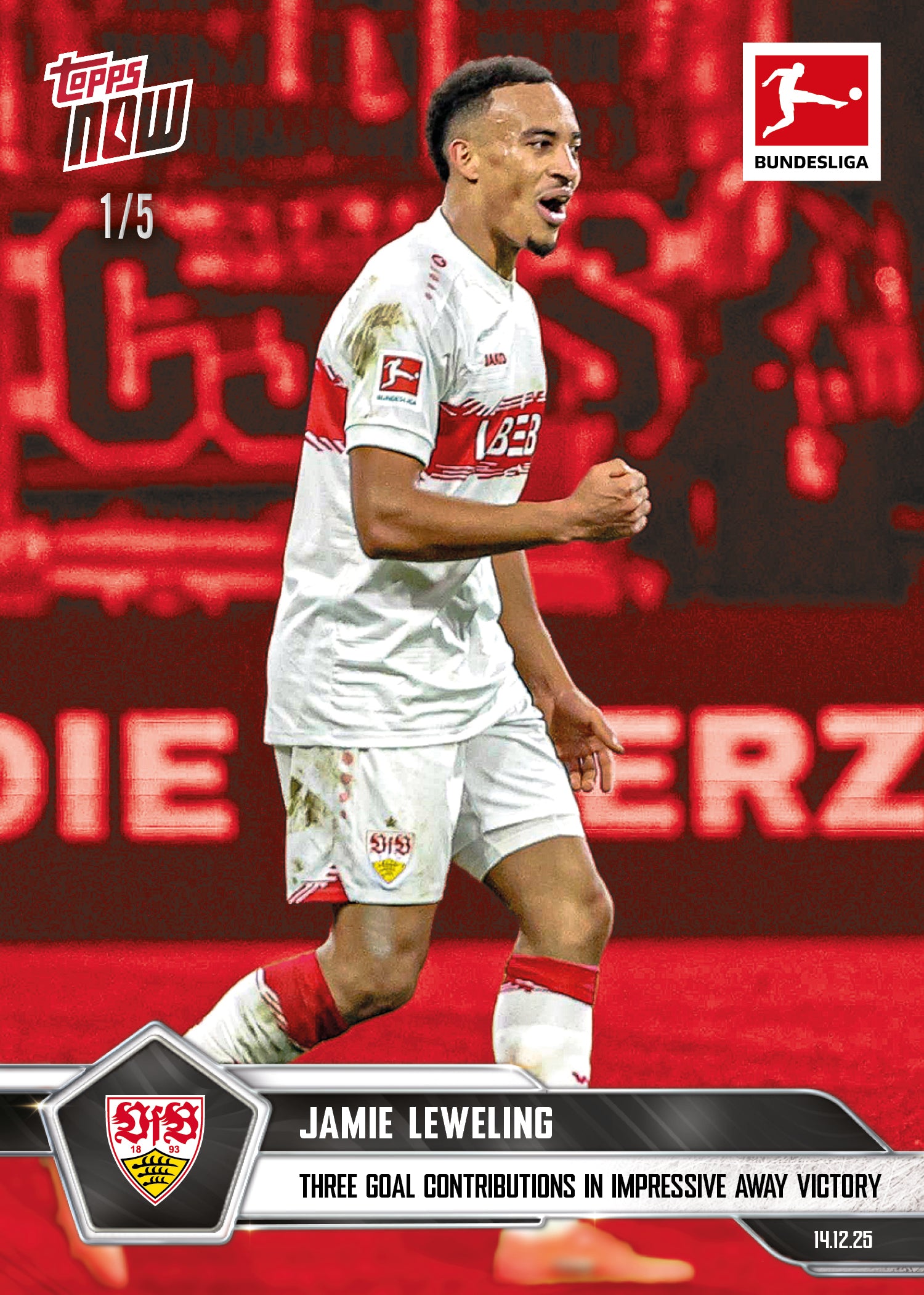 Jamie Leweling - 2025-26 Bundesliga Topps NOW - Card 83 - PR: 182 - Image 3