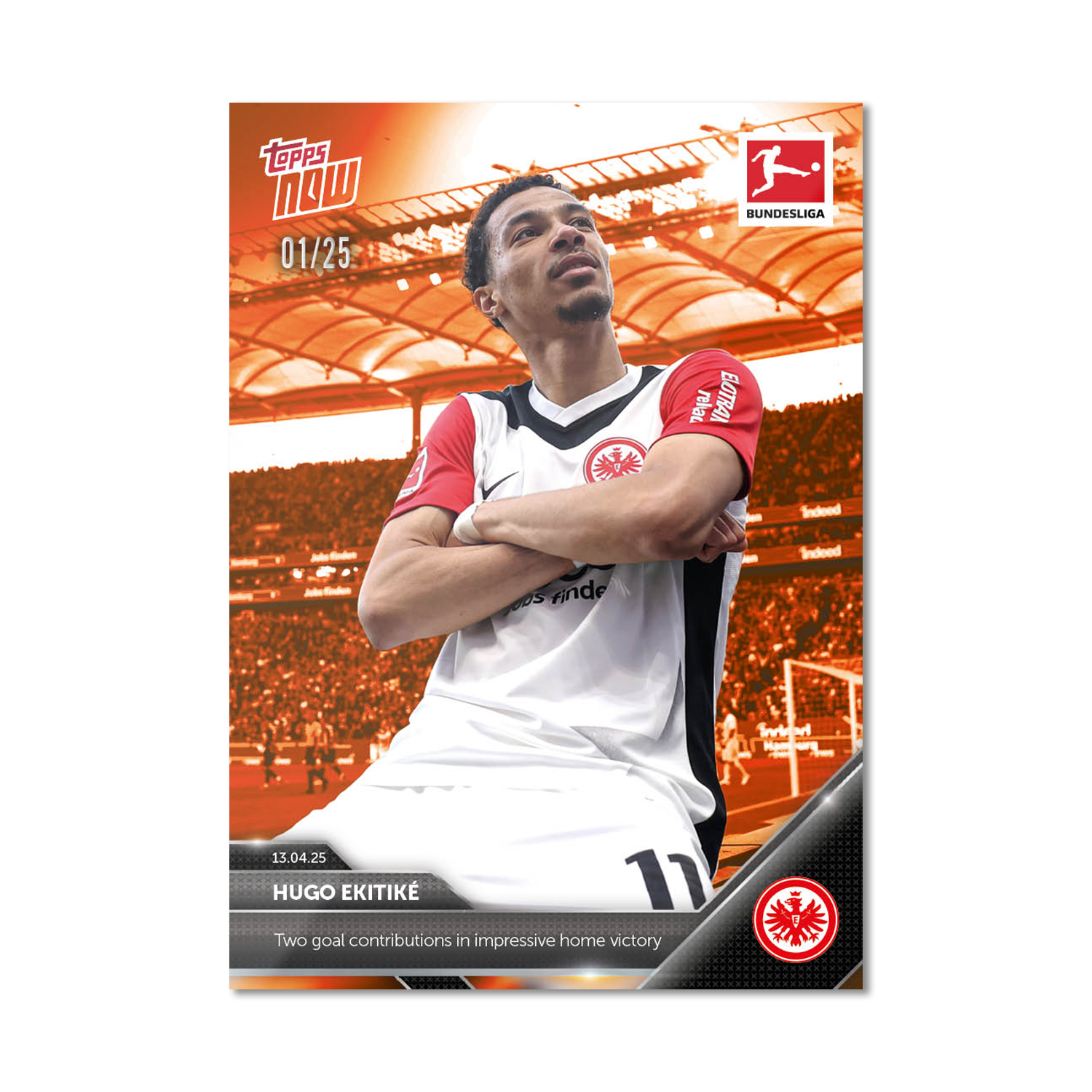 Hugo Ekitiké - 2024-25 Bundesliga Topps NOW Card 166 - PR: 40 - Image 6