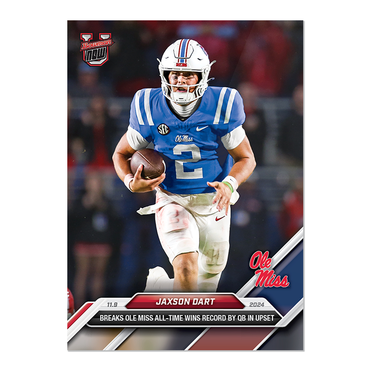 Jaxson Dart - 2024 Bowman U NOW Football Card 40 - PR: 339