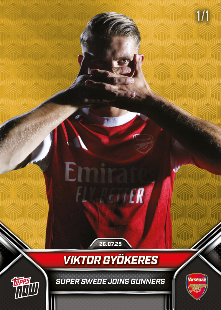 Alternative view of Viktor Gyökeres - 2025 Arsenal FC Topps NOW - Card 2 - PR: 2605