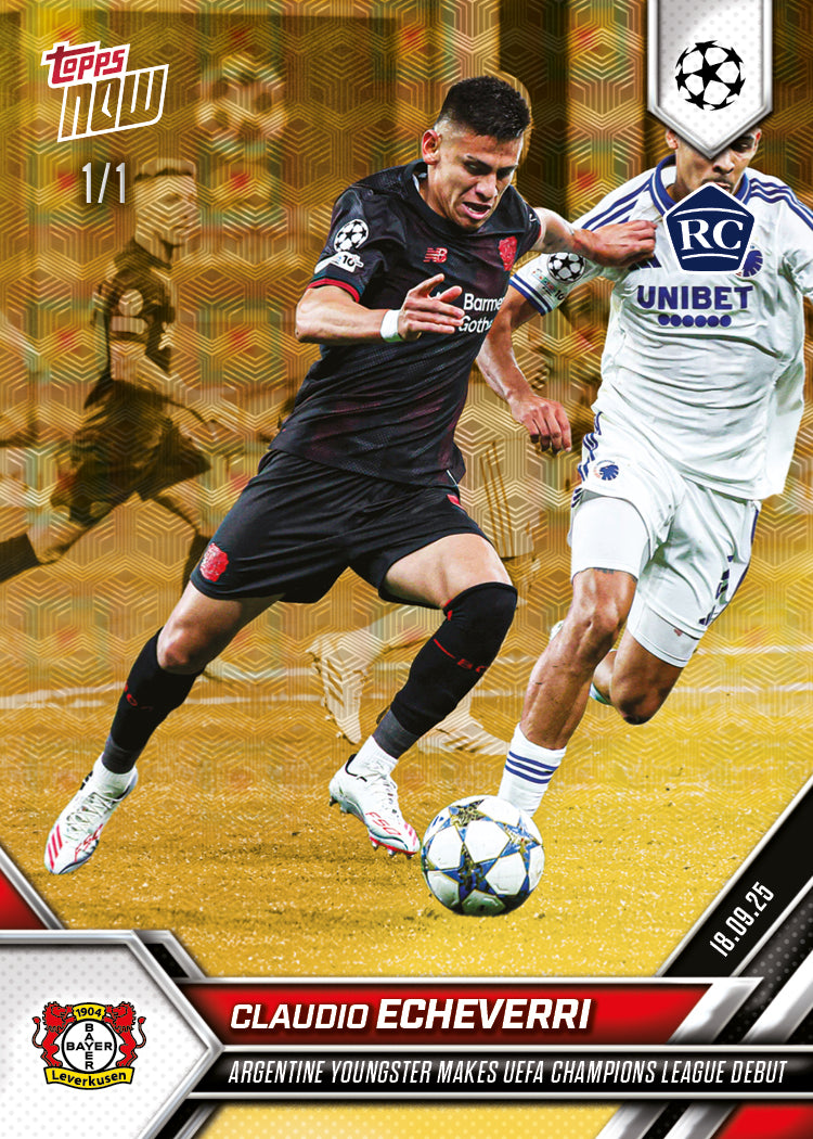 Claudio Echeverri - 2025-26 UCL Topps NOW - Card 22 - PR: 846 - Image 2