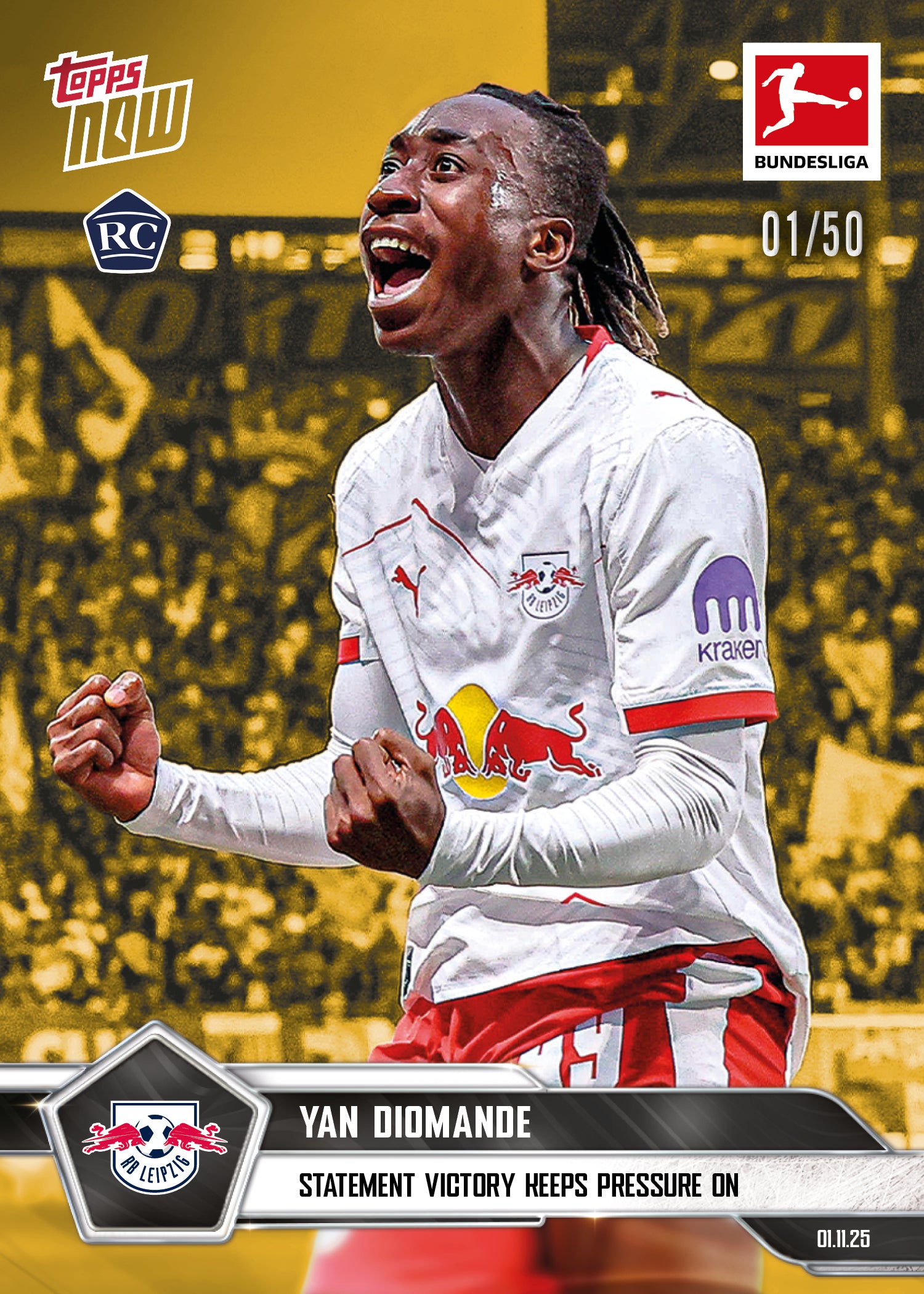 Yan Diomande - 2025-26 Bundesliga Topps NOW - Card 56 - PR: 880 - Image 6