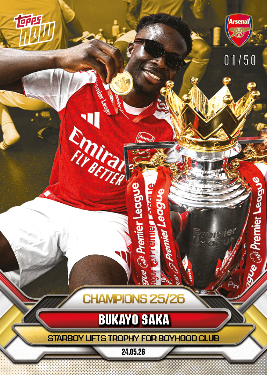 Bukayo Saka - 2025-26 Arsenal FC Topps NOW - Card 4 - PR: 7005 - Image 7