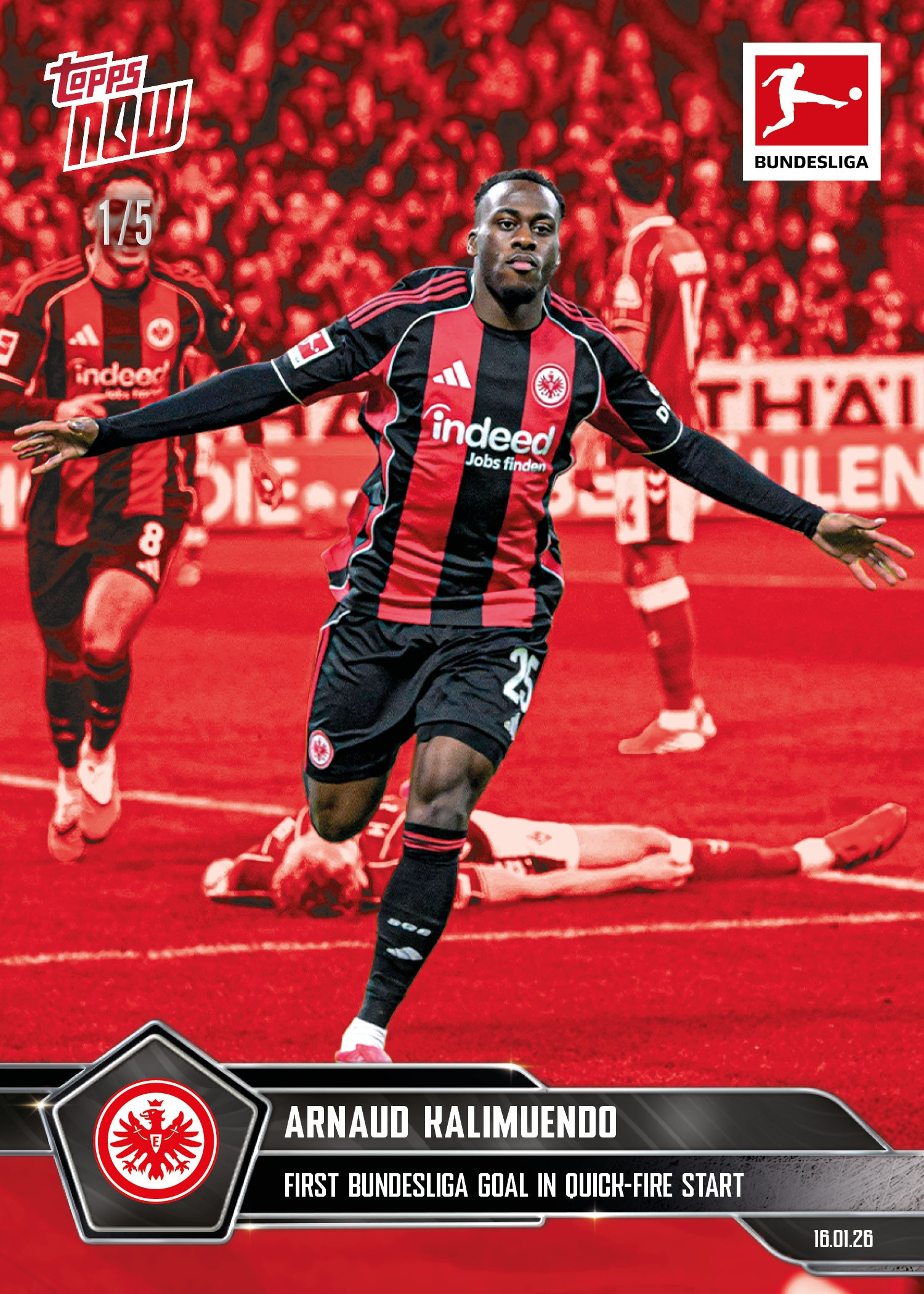 Arnaud Kalimuendo - 2025-26 Bundesliga Topps NOW - Card 100 - PR: 235 - Image 3