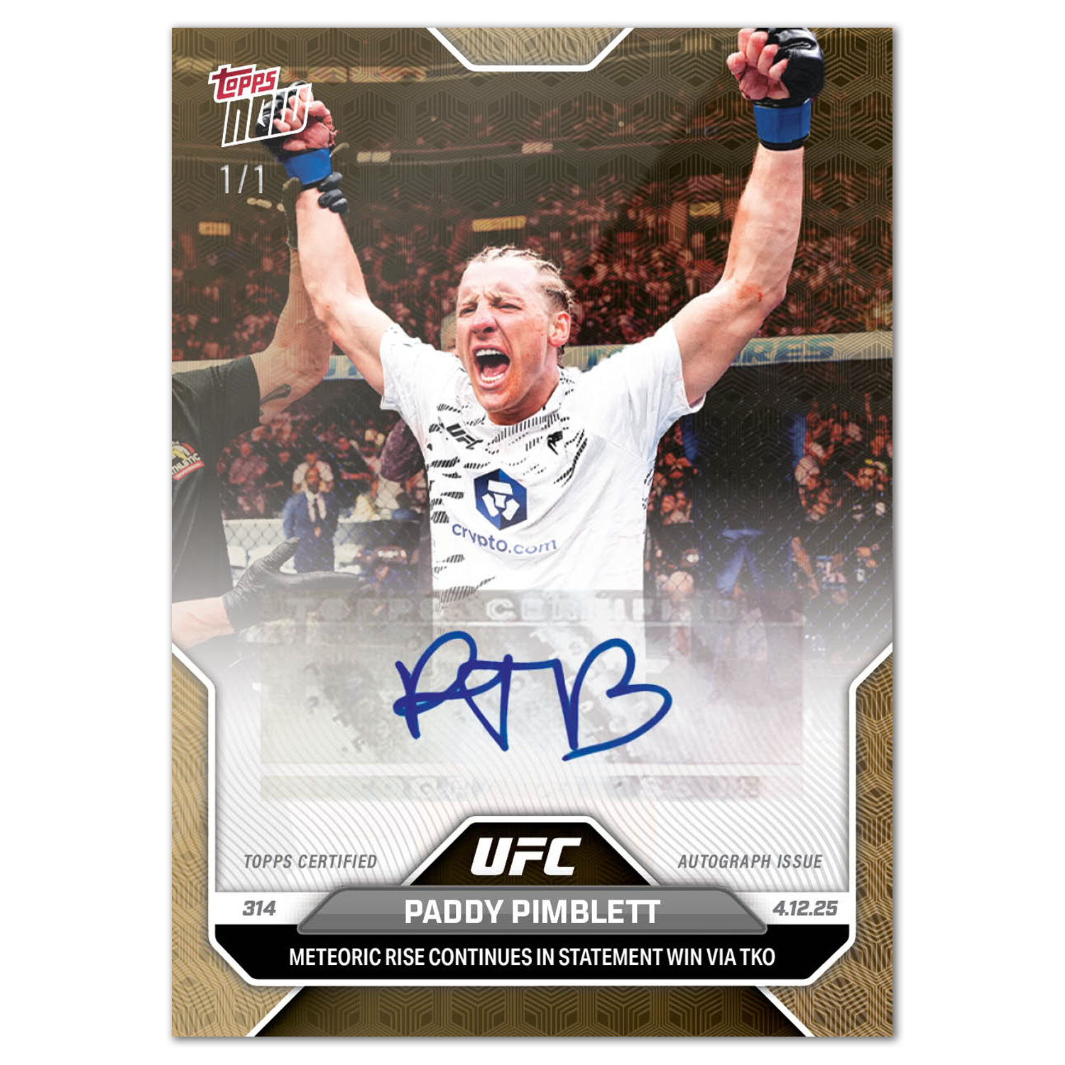 Paddy Pimblett - 2025 UFC Topps NOW - Card 11 - LOOK FOR AUTOS - PR: 2057 - Image 2
