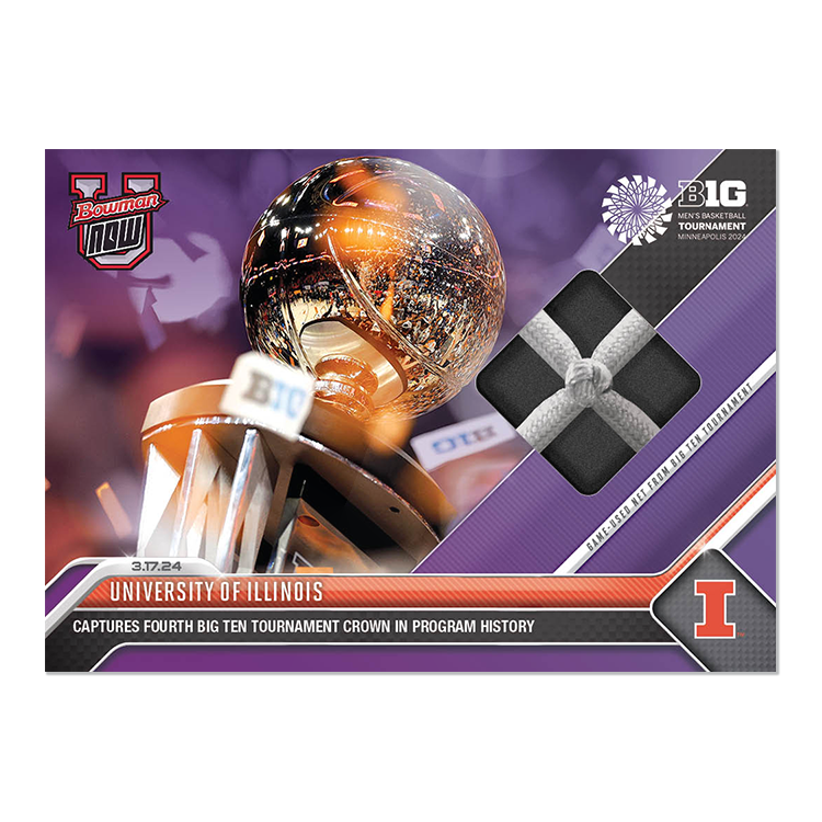 Game-used Net Relic # to 49 or Lower - University of Illinois - 2023-24 Bowman U Now Card 73 - Image 4