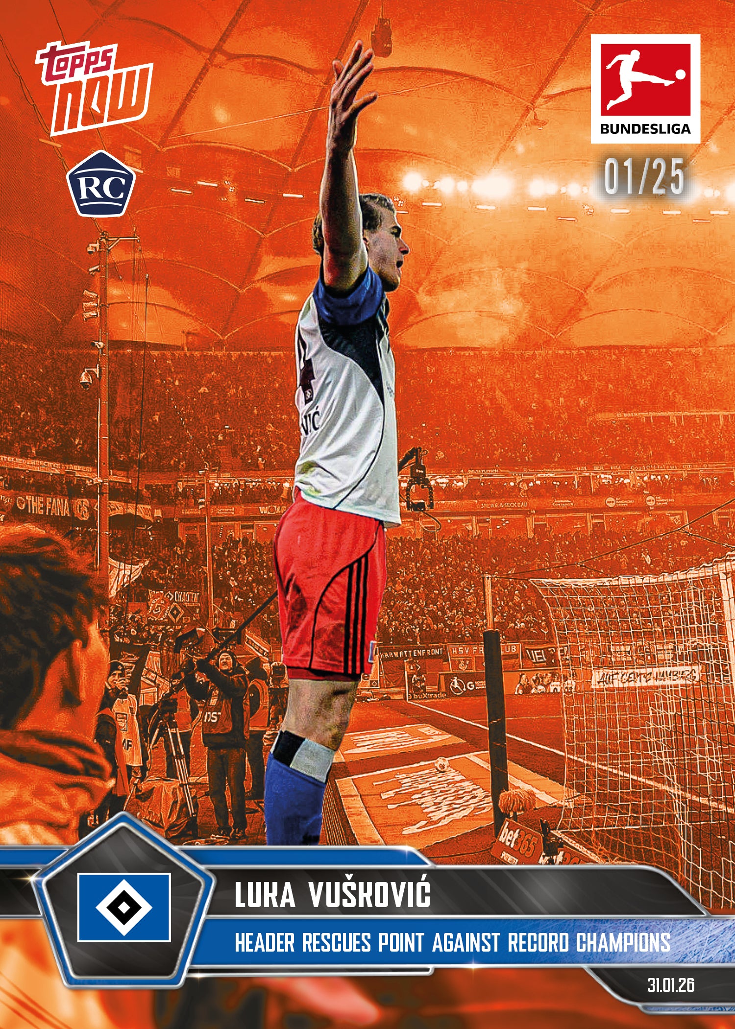 Luka Vušković - 2025-26 Bundesliga Topps NOW - Card 114 - PR: 3945 - Image 5