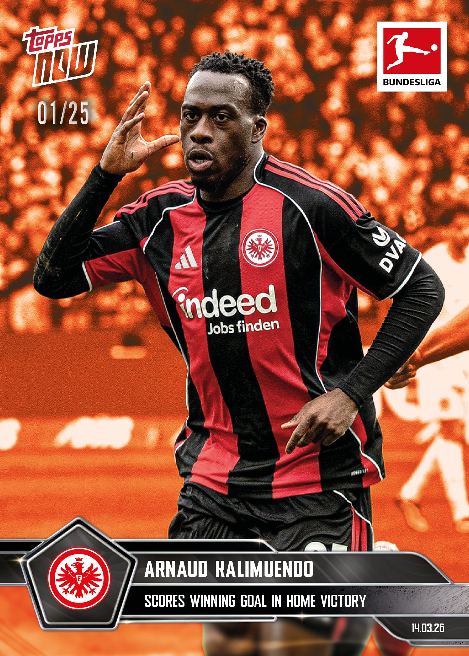 Arnaud Kalimuendo - 2025-26 Bundesliga Topps NOW - Card 150 - PR:124 - Image 5
