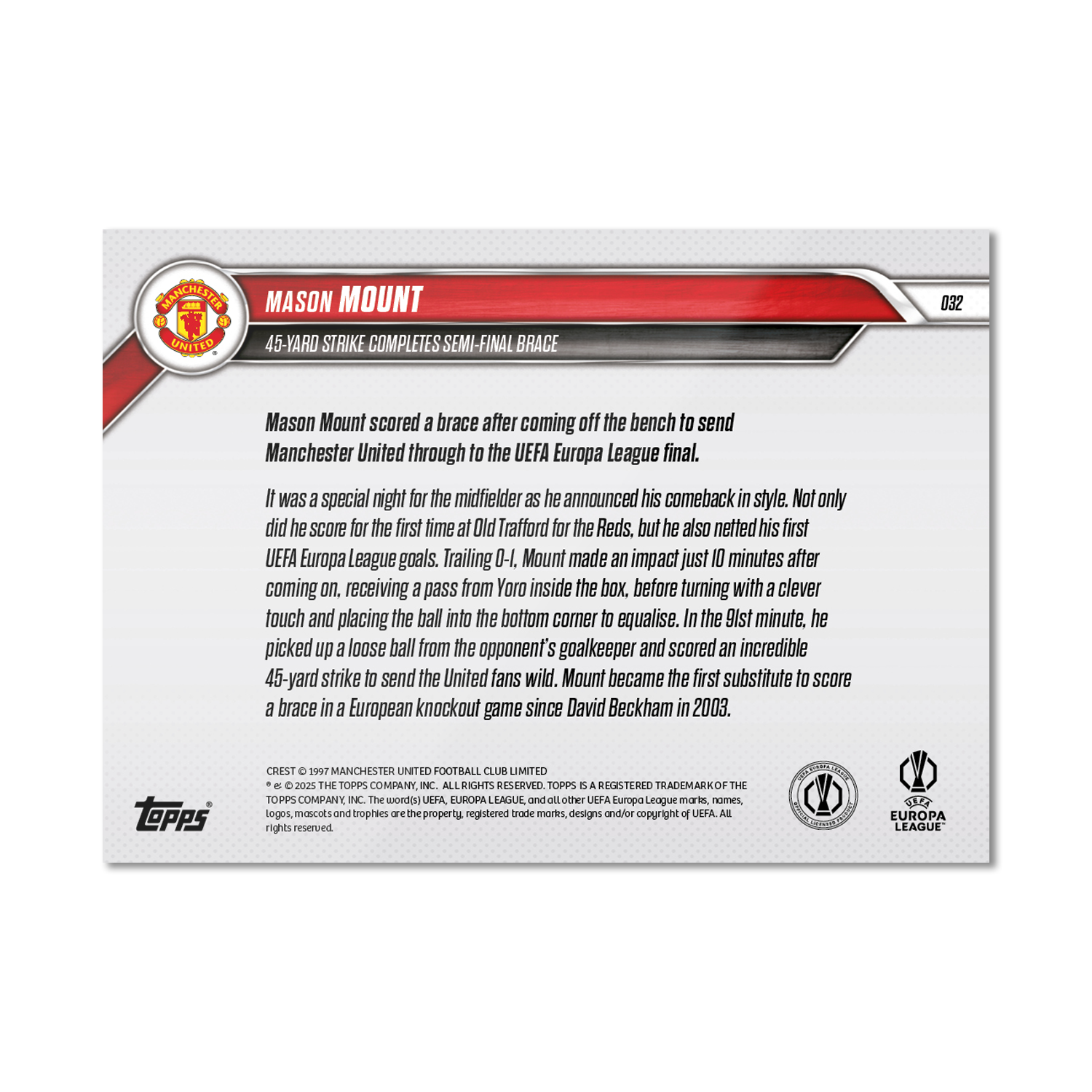 Mason Mount - 2024-25 UEL Topps NOW Card 32 - Image 7