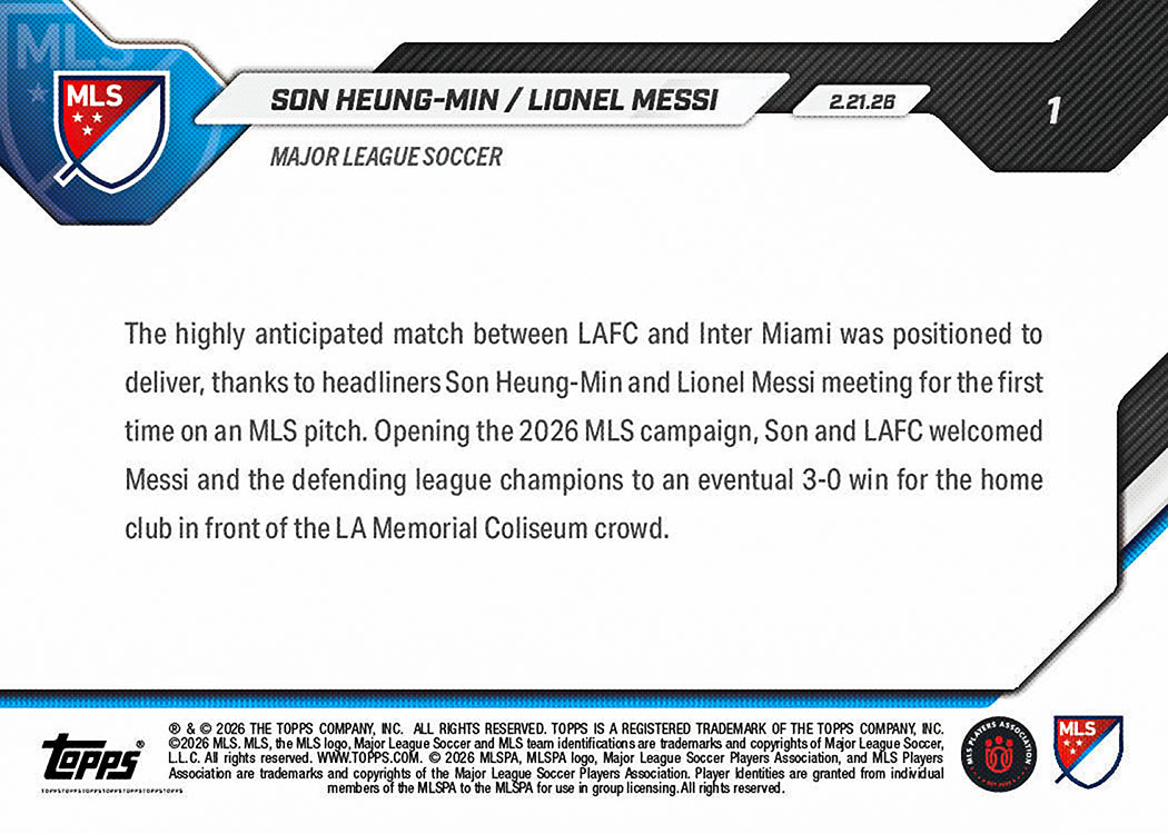Son Heung-min / Lionel Messi - 2026 MLS Topps NOW - Card 1 - PR: 13472 - Image 5