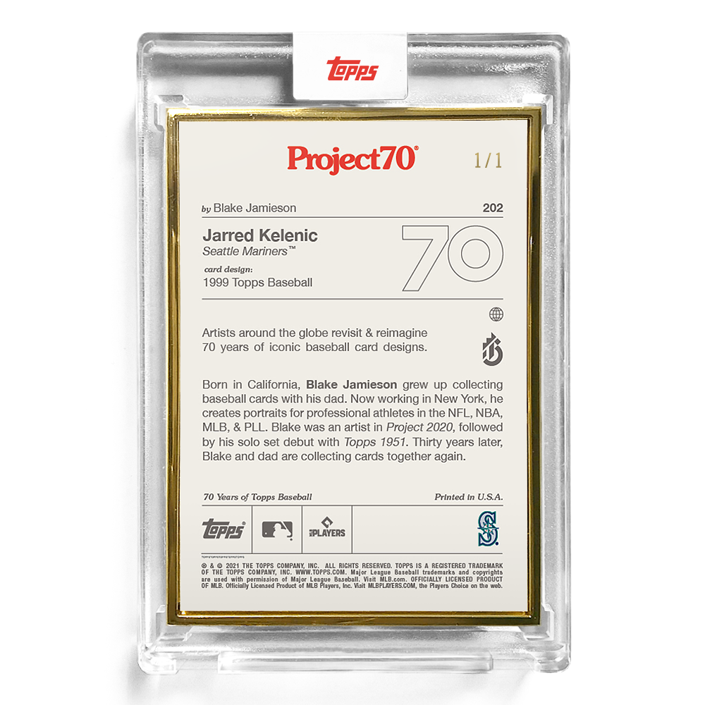 Topps Project70 Card 202 - 1999 Jarred Kelenic by Blake Jamieson - Print Run: 5618 - Image 5