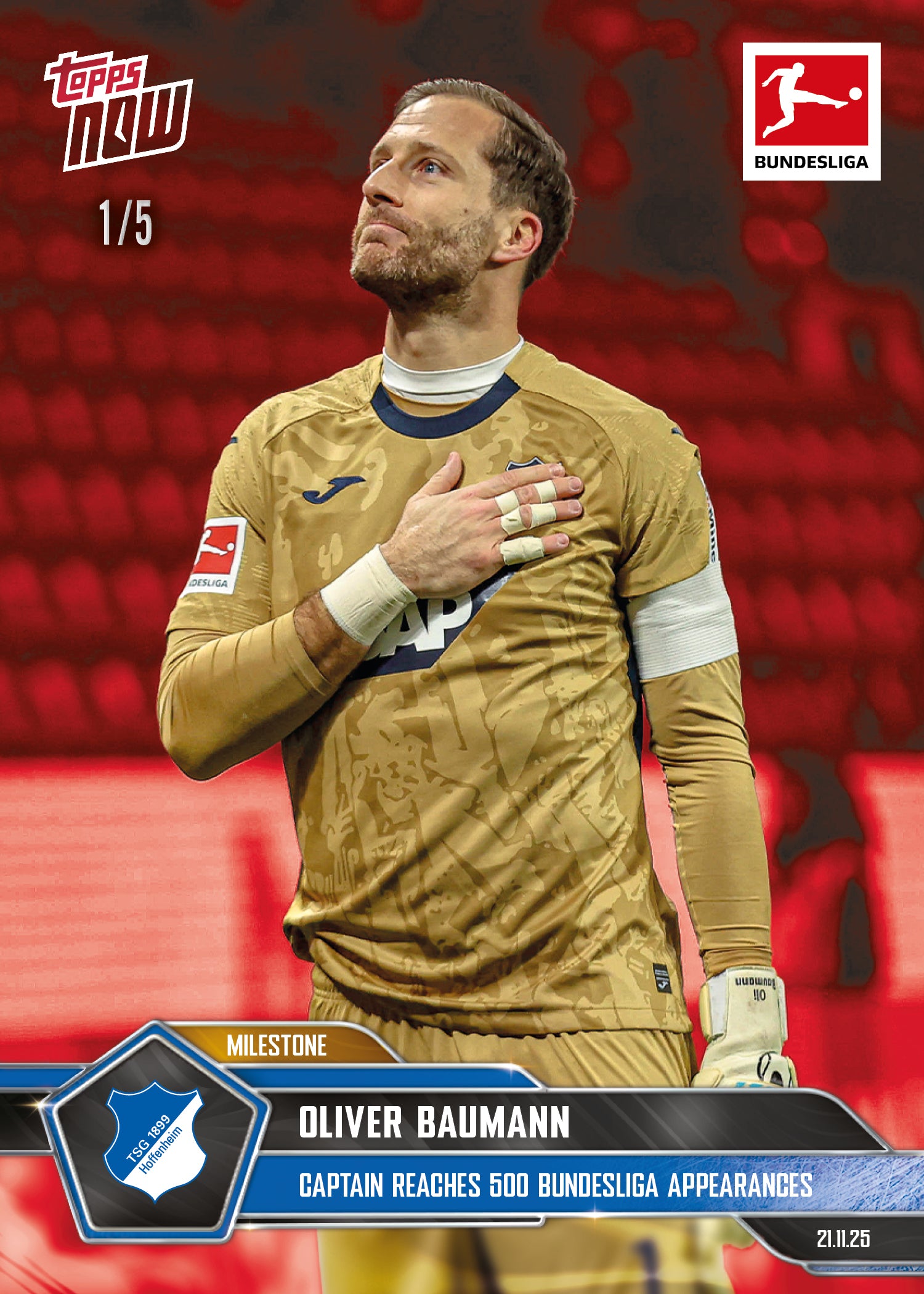 Oliver Baumann - 2025-26 Bundesliga Topps NOW - Card 62 - PR: 267 - Image 3