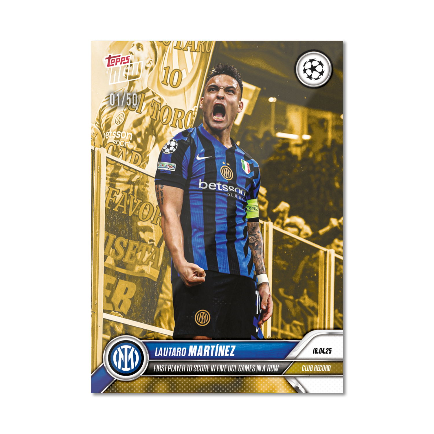 Lautaro Martínez - 2024-25 UCL Topps NOW - Card 142 - PR: 592 - Image 6