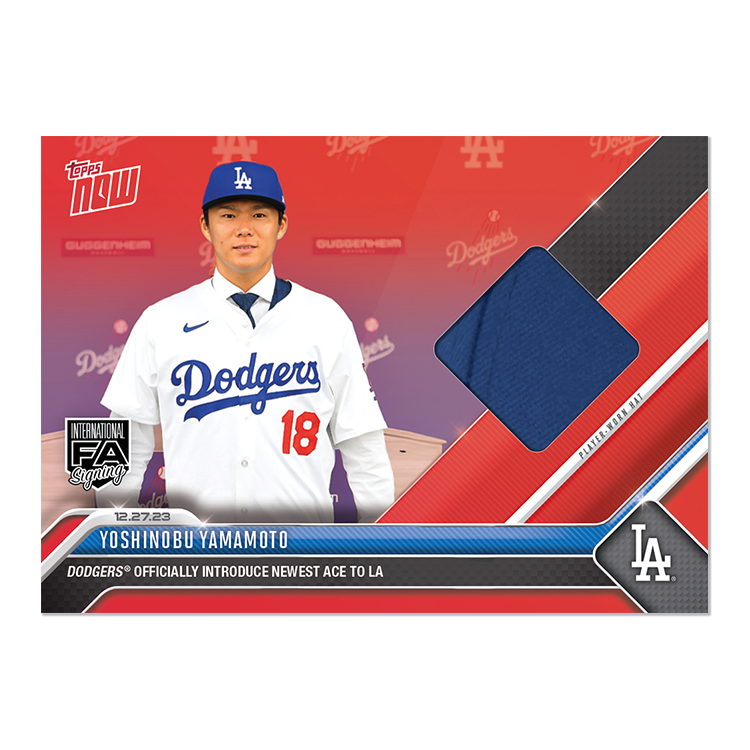 Event-Worn Hat Relic # to 25 or Lower - Yoshinobu Yamamoto - 2023 MLB TOPPS NOW Card OS25 - Image 4