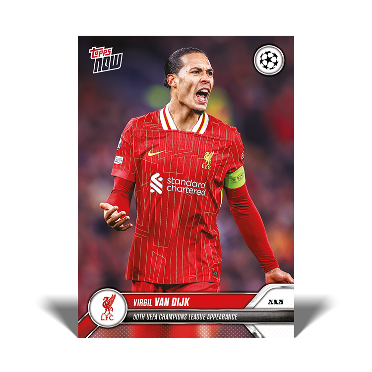 Virgil van Dijk - 50th UEFA Champions League appearance - 24/25 UCL Topps NOW Card 75 - PR: 698