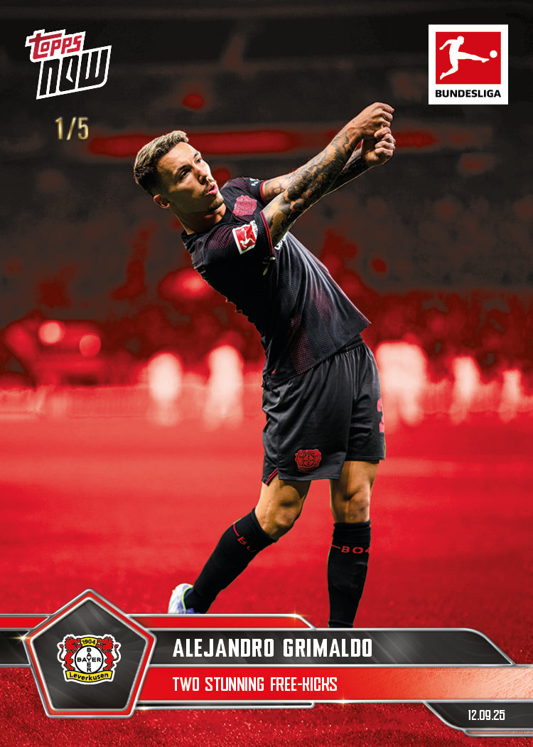 Alejandro Grimaldo - 2025-26 Bundesliga Topps NOW - Card 17 - PR: 231 - Image 3