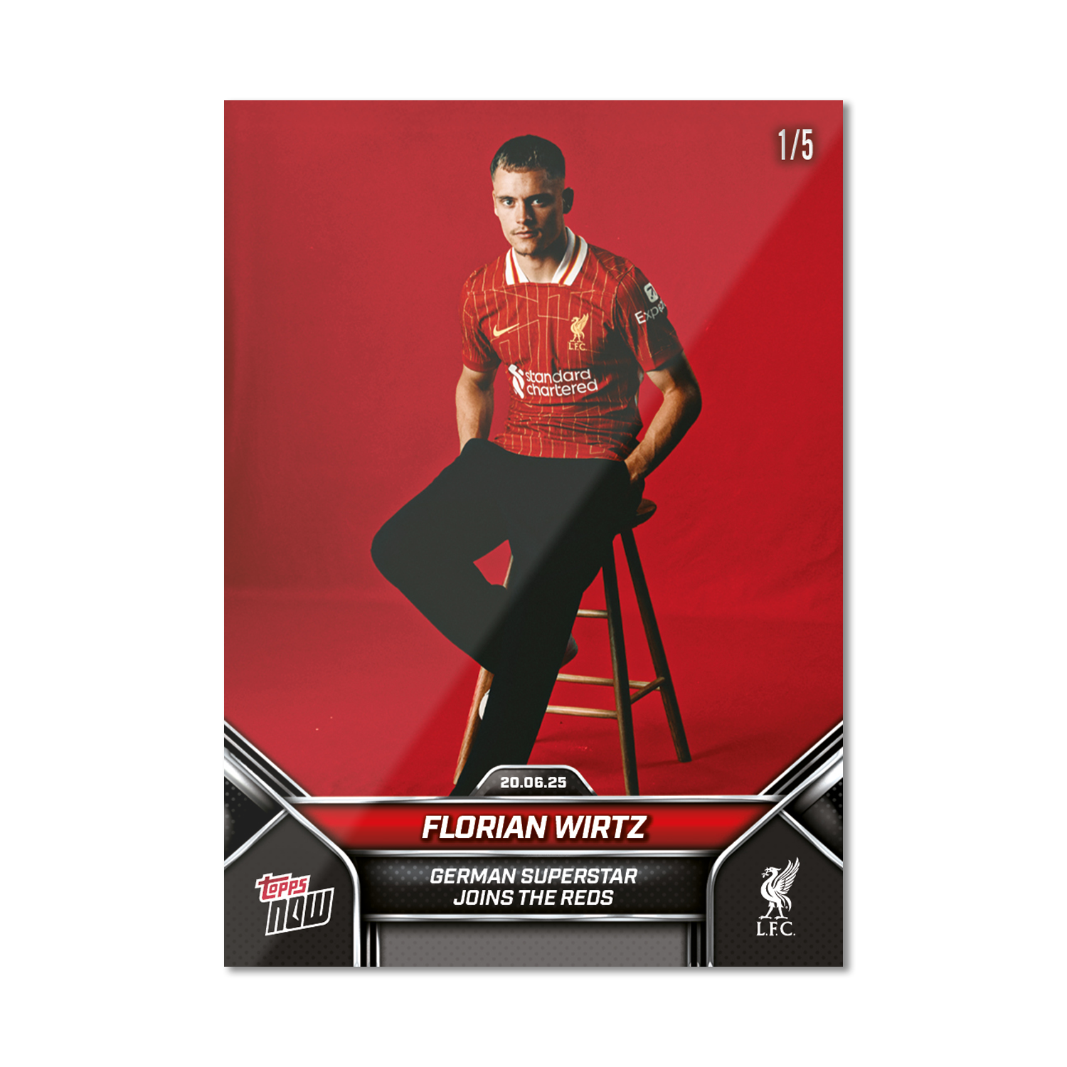 Florian Wirtz - 2024-25 Liverpool Topps NOW - Card 1 - PR: 3516 - Image 3