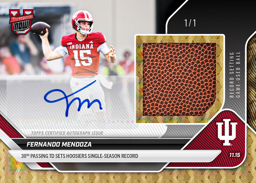 Alternative view of Fernando Mendoza - 2025-26 Bowman U NOW Football - Card 45 - PR: 2864