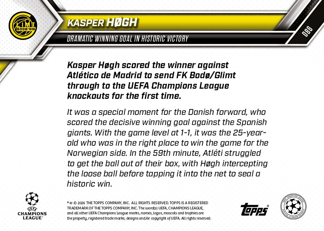 Kasper Høgh - 2025-26 UCL Topps NOW - Card 86 - PR: 222 - Image 7