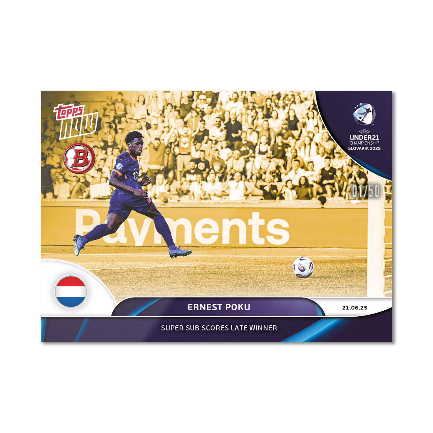 Ernest Poku - 2025 UEFA Euro U-21 Topps NOW - Card 8 - PR: 86 - Image 6